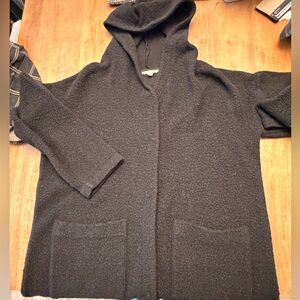 Eileen Fisher Black Teddy Hoodie Jacket